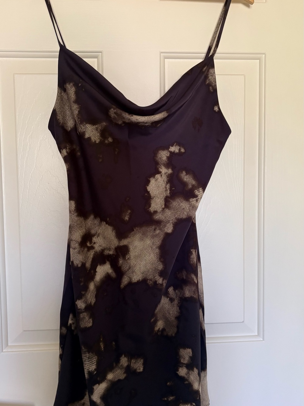 Urban Outfitters Black Slip Dress with Gold Metallic Accents